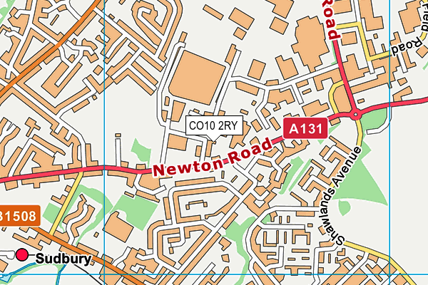 CO10 2RY map - OS VectorMap District (Ordnance Survey)