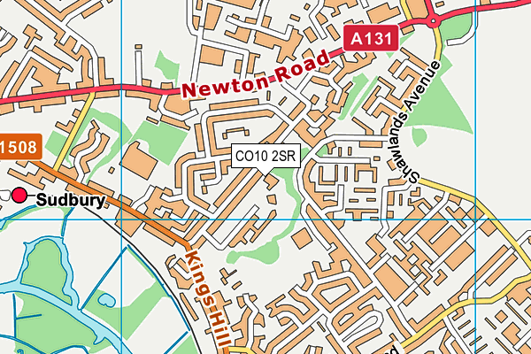 CO10 2SR map - OS VectorMap District (Ordnance Survey)