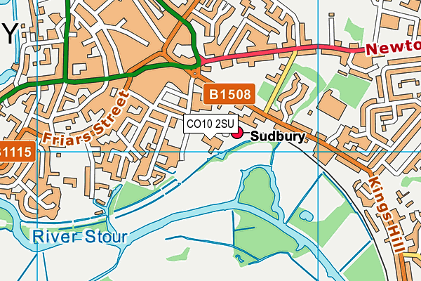 Kingfisher Leisure Centre (Sudbury) map (CO10 2SU) - OS VectorMap District (Ordnance Survey)