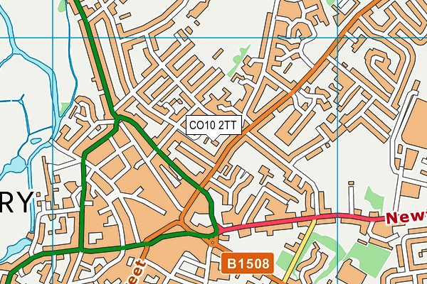 CO10 2TT map - OS VectorMap District (Ordnance Survey)