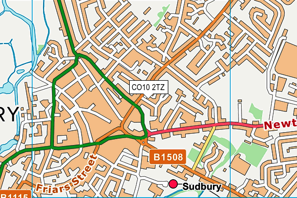 CO10 2TZ map - OS VectorMap District (Ordnance Survey)