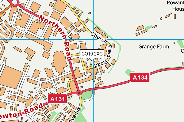 Zest Health And Fitness map (CO10 2XG) - OS VectorMap District (Ordnance Survey)