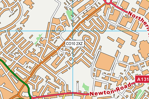 CO10 2XZ map - OS VectorMap District (Ordnance Survey)