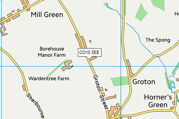 CO10 5EE map - OS VectorMap District (Ordnance Survey)