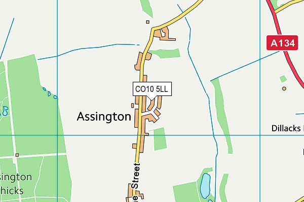 CO10 5LL map - OS VectorMap District (Ordnance Survey)