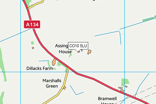 CO10 5LU map - OS VectorMap District (Ordnance Survey)