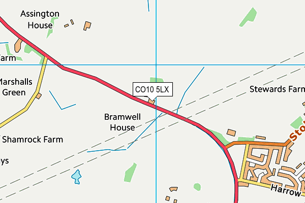 CO10 5LX map - OS VectorMap District (Ordnance Survey)