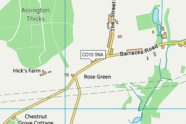 The Ryes College map (CO10 5NA) - OS VectorMap District (Ordnance Survey)