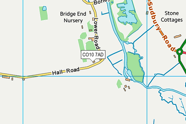 CO10 7AD map - OS VectorMap District (Ordnance Survey)