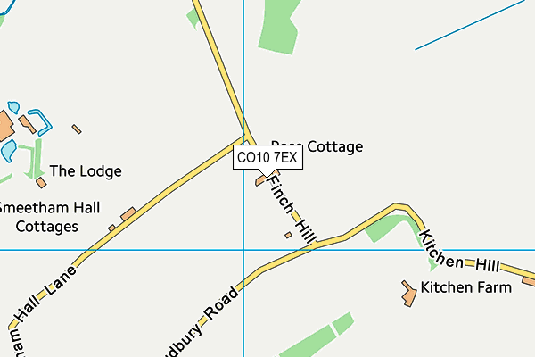 CO10 7EX map - OS VectorMap District (Ordnance Survey)