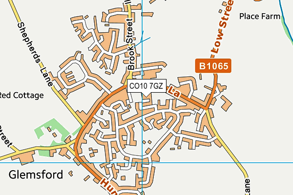 CO10 7GZ map - OS VectorMap District (Ordnance Survey)