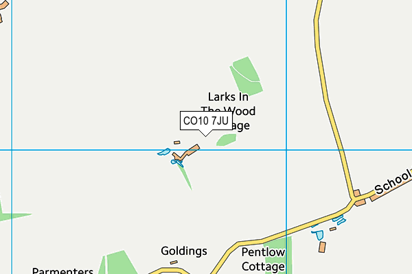 CO10 7JU map - OS VectorMap District (Ordnance Survey)