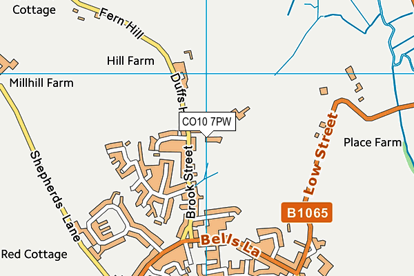 CO10 7PW map - OS VectorMap District (Ordnance Survey)