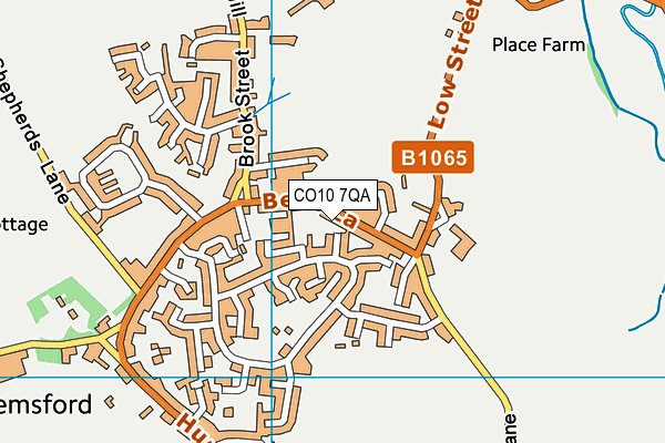 CO10 7QA map - OS VectorMap District (Ordnance Survey)