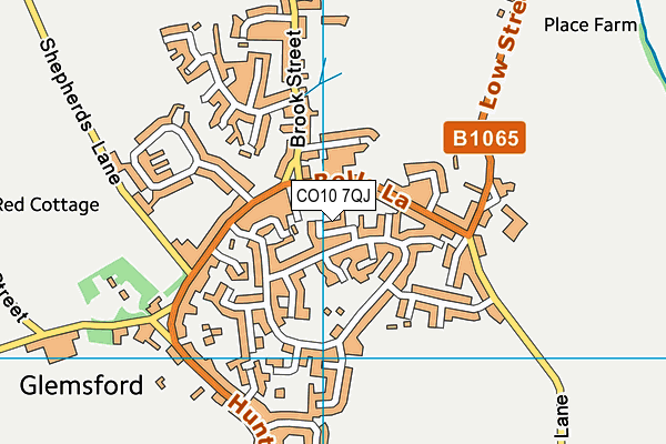 CO10 7QJ map - OS VectorMap District (Ordnance Survey)