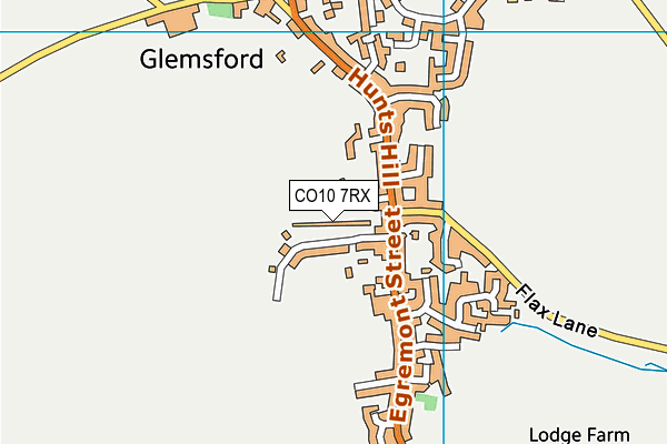 CO10 7RX map - OS VectorMap District (Ordnance Survey)