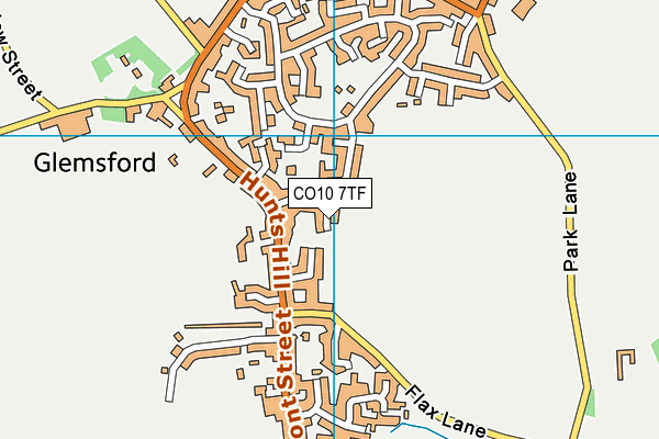 CO10 7TF map - OS VectorMap District (Ordnance Survey)