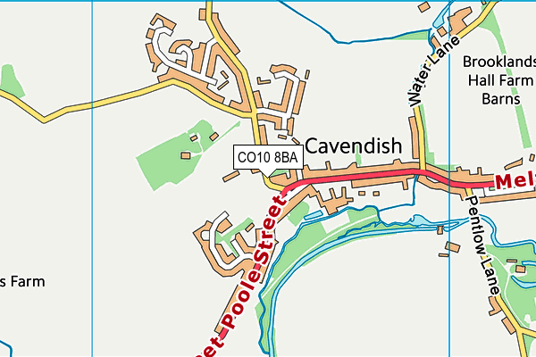 Cavendish Church of England Primary School map (CO10 8BA) - OS VectorMap District (Ordnance Survey)