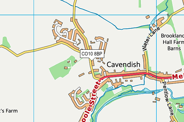 CO10 8BP map - OS VectorMap District (Ordnance Survey)