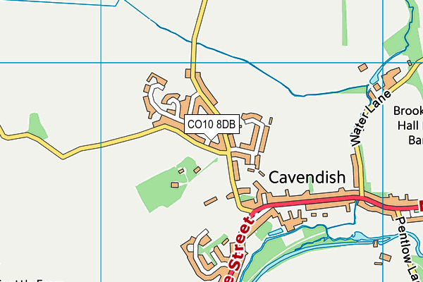 CO10 8DB map - OS VectorMap District (Ordnance Survey)