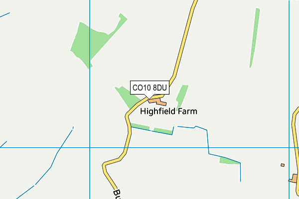 CO10 8DU map - OS VectorMap District (Ordnance Survey)