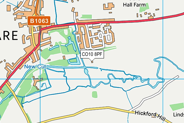 CO10 8PF map - OS VectorMap District (Ordnance Survey)