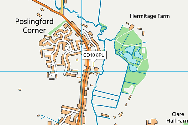 CO10 8PU map - OS VectorMap District (Ordnance Survey)