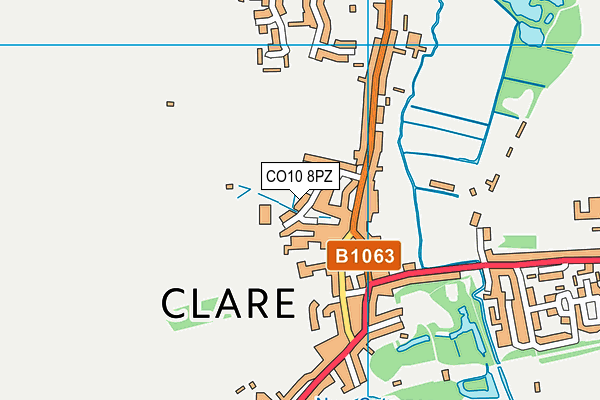 Clare Community Primary School map (CO10 8PZ) - OS VectorMap District (Ordnance Survey)