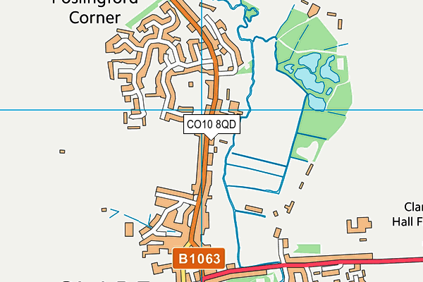 CO10 8QD map - OS VectorMap District (Ordnance Survey)