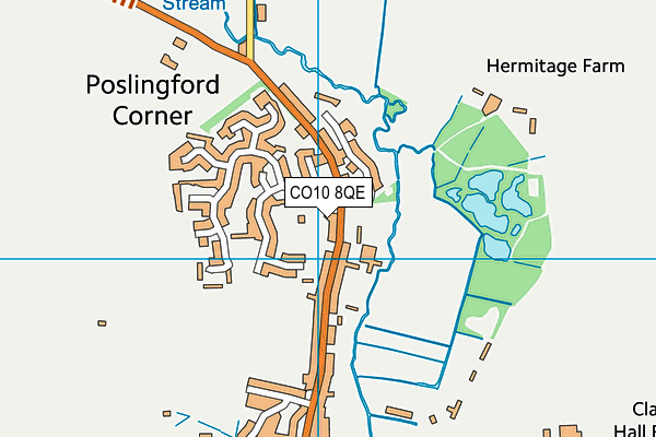CO10 8QE map - OS VectorMap District (Ordnance Survey)
