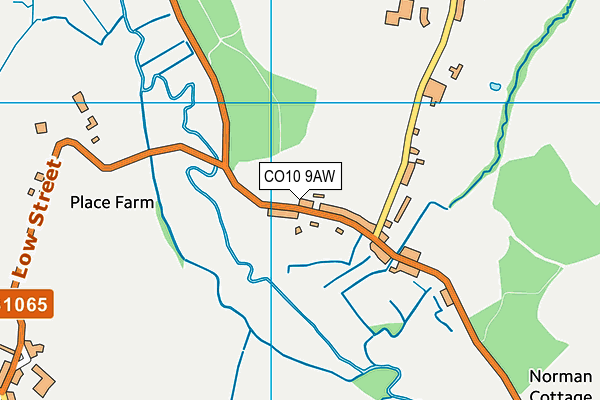CO10 9AW map - OS VectorMap District (Ordnance Survey)