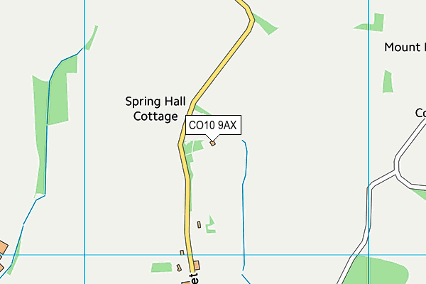 CO10 9AX map - OS VectorMap District (Ordnance Survey)