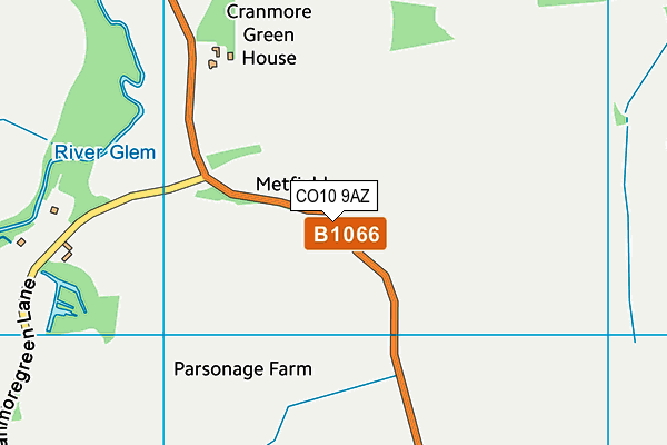 CO10 9AZ map - OS VectorMap District (Ordnance Survey)