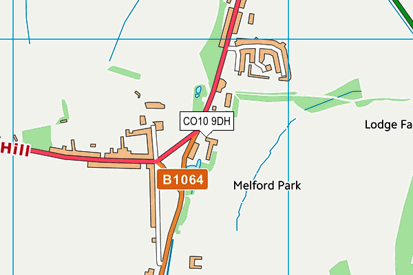 CO10 9DH map - OS VectorMap District (Ordnance Survey)