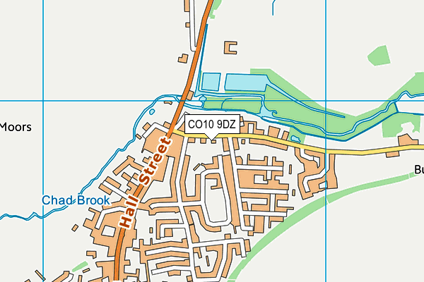 CO10 9DZ map - OS VectorMap District (Ordnance Survey)