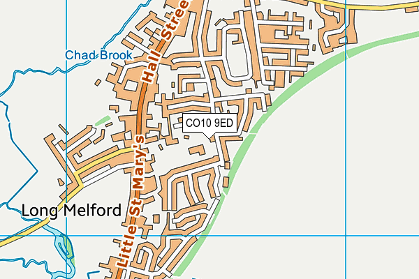 Long Melford Church of England Primary School map (CO10 9ED) - OS VectorMap District (Ordnance Survey)