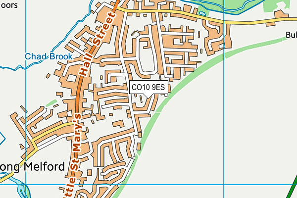 CO10 9ES map - OS VectorMap District (Ordnance Survey)