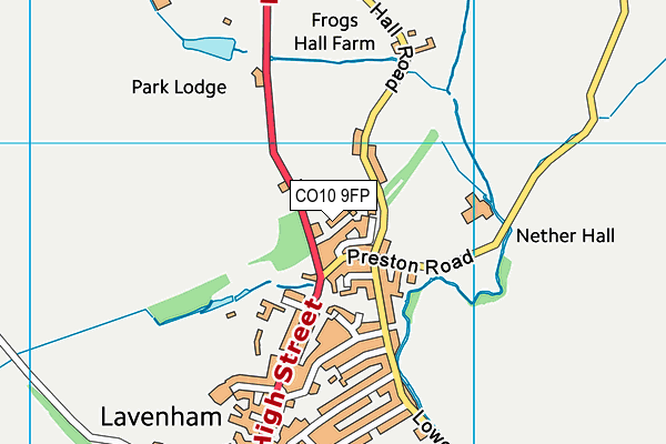 CO10 9FP map - OS VectorMap District (Ordnance Survey)