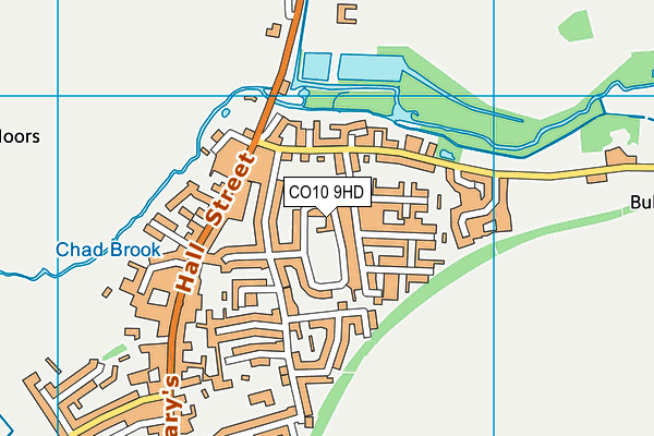 CO10 9HD map - OS VectorMap District (Ordnance Survey)