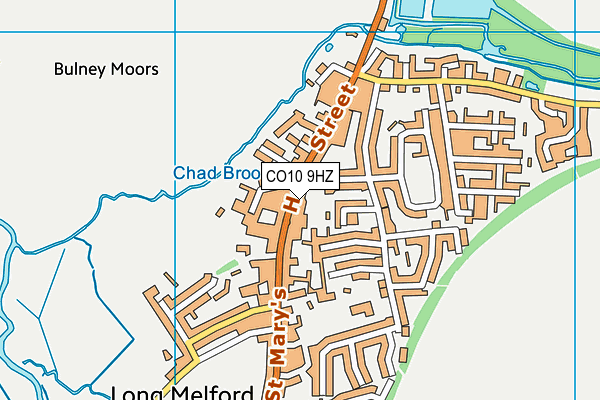 CO10 9HZ map - OS VectorMap District (Ordnance Survey)