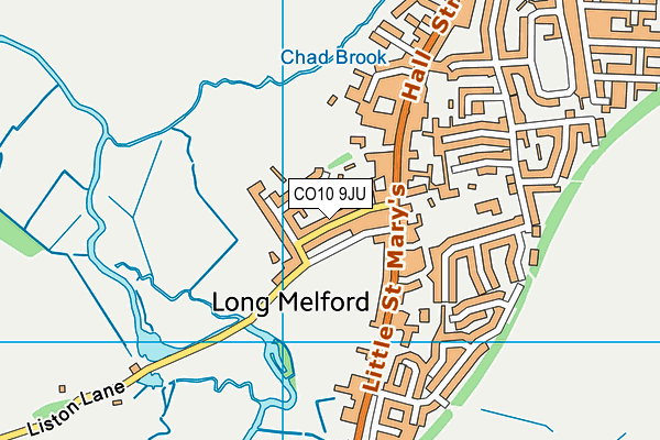 CO10 9JU map - OS VectorMap District (Ordnance Survey)