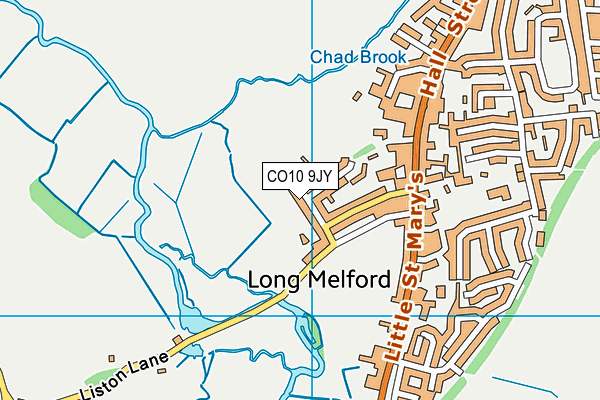 Map of LONG MELFORD FOOTBALL CLUB 2002 LIMITED at district scale