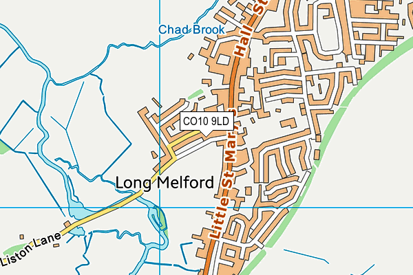CO10 9LD map - OS VectorMap District (Ordnance Survey)
