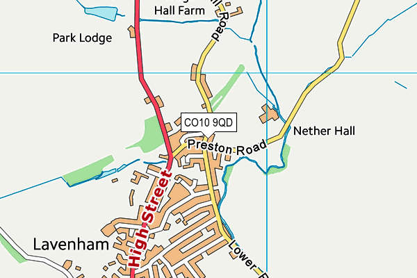 CO10 9QD map - OS VectorMap District (Ordnance Survey)