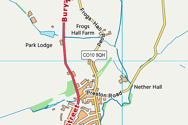 CO10 9QH map - OS VectorMap District (Ordnance Survey)