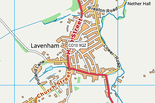 CO10 9QZ map - OS VectorMap District (Ordnance Survey)