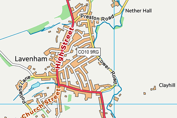 CO10 9RG map - OS VectorMap District (Ordnance Survey)