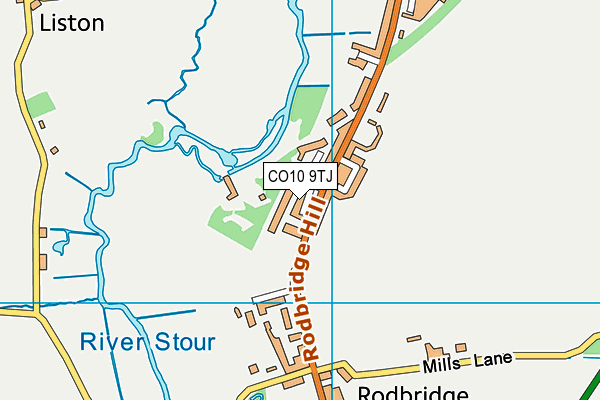 CO10 9TJ map - OS VectorMap District (Ordnance Survey)