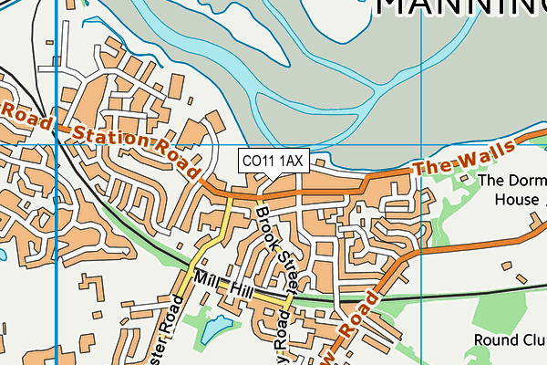 CO11 1AX map - OS VectorMap District (Ordnance Survey)