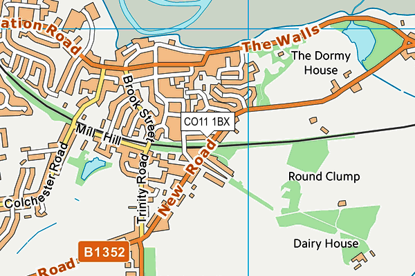 CO11 1BX map - OS VectorMap District (Ordnance Survey)